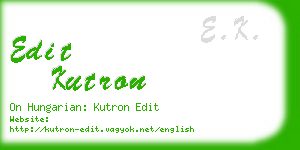 edit kutron business card